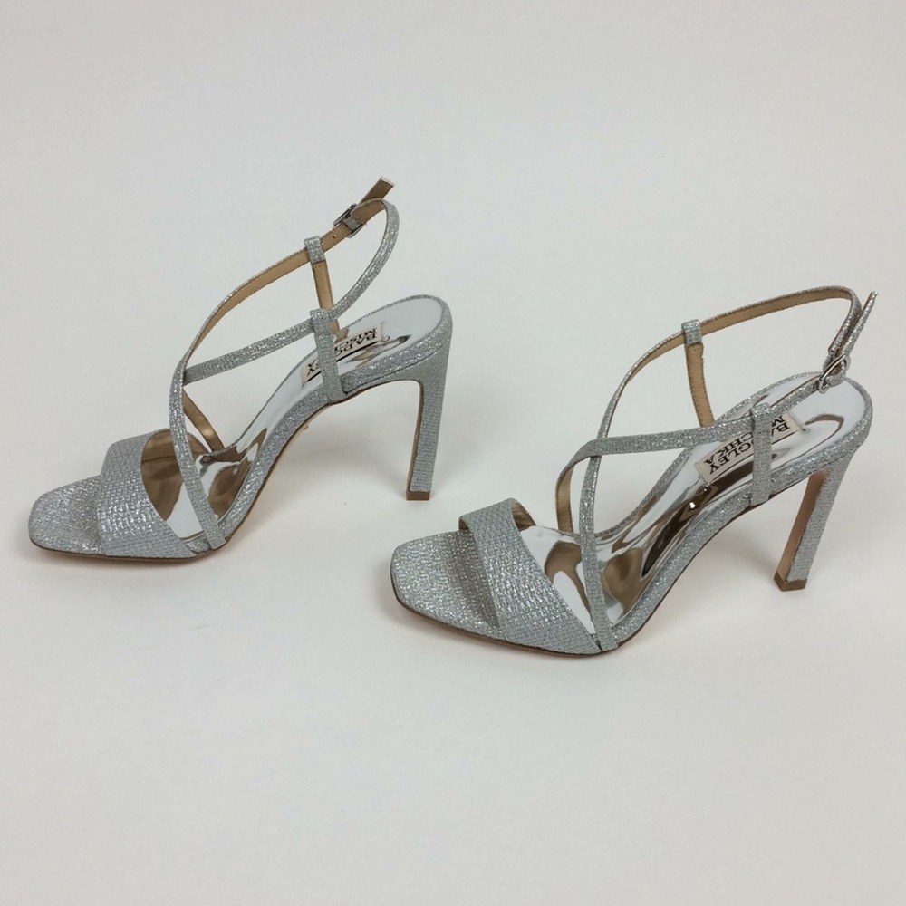 Badgley Mischka Ebiza Sparkly Block Heel Sandal 7M